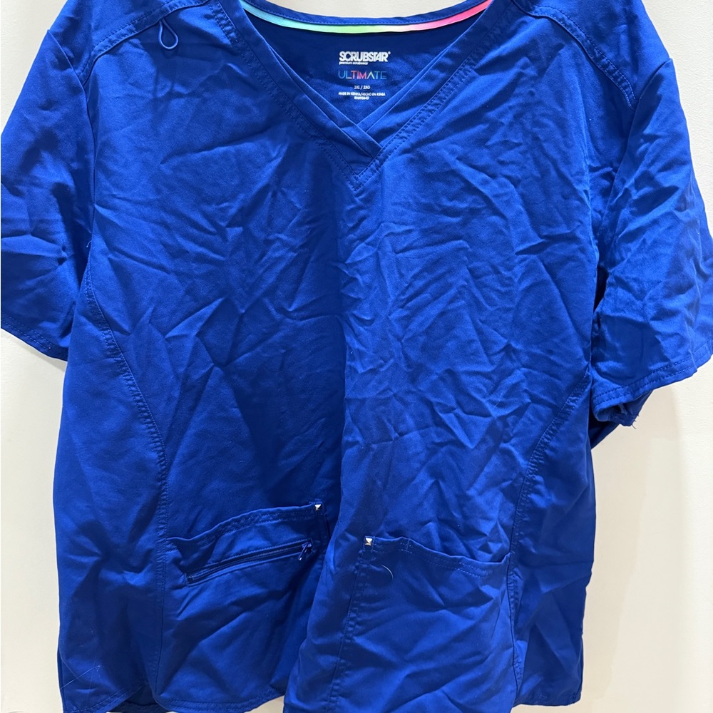 Scrub Star 3XL Blue Scrub Top